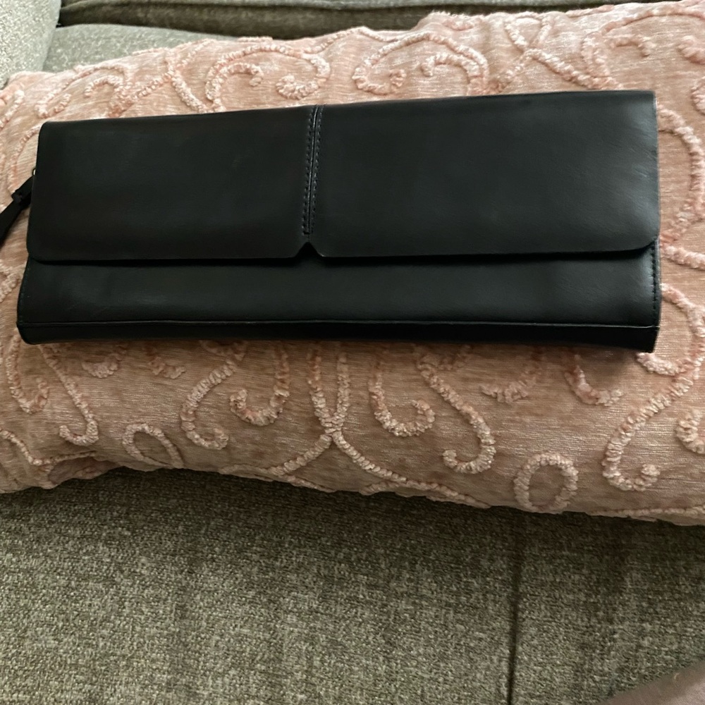 Alfani leather black smooth clutch purse